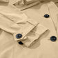 Pale Khaki Solid Color Lapel Collar Waist Tie Wind Coat