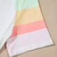 White Rainbow Striped T Shirt and Shorts Set