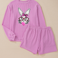 Phalaenopsis Bubble Gum Rabbit Sequin Graphic 2pcs Outfit