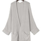 Gray Oversized Fold Over Sleeve Sweater Cardigan