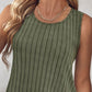 Hollow Out Criss Cross Ribbed Tank Top