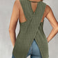 Hollow Out Criss Cross Ribbed Tank Top