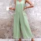 V Neck Pocket Design Casual Jumpsuit
