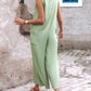 V Neck Pocket Design Casual Jumpsuit