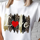 Leopard Heart Love Print Cap Sleeve Top