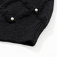 Black Pearl Embellished Rhombus Pattern Sweater