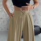 High Waist Elastic Dtrawstring Cuffed Pants Casual Loose Fit Ruched Pants