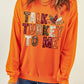 Orange TALK TURKEY TO ME Graphic Thanksgiving Holiday Sweatshirt