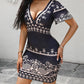 Tribal Print Plunge Bodycon Dress