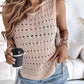 Round Neck Sleeveless Hollow out Crochet Sweater