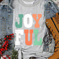 Gray Heat Transfer JOYFUL Christmas Wish Printed Sweatshirt