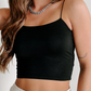 Black Spaghetti Strap Skinny Fit Cropped Tank Top