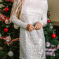 Silvery Sequin Long Sleeve Tie Waist Mini Dress