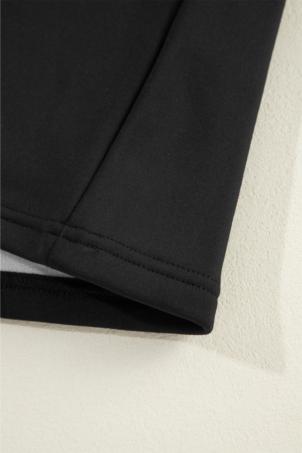 Black Mock Neck Thermal Lined Long Sleeve Tee