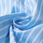 Sky Blue Stripe Contrast Patch Pocket Cuffed Sleeve Casual Shirt