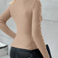 Twisted Hollow Out Beaded Knit Sweater