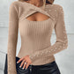 Twisted Hollow Out Beaded Knit Sweater