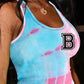 Letter Tie Dye Print Sleeveless Bodycon Dress