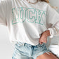 White St Patricks LUCKY Graphic Crew Neck Pullover Sweatshirt