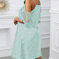 V Neck Cold Shoulder Sleeveless Lace Hem Straight Dress Vacation Dress