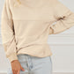 Oatmeal Contrast 2-tone Patchwork Raglan Sleeve Sweatshirt