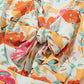 Orange Blooming Floral Print Front Tie Romper