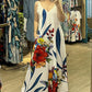 Floral Print Pocket Design Maxi Dress