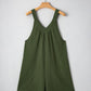 V Neck Sleeveless Waffle Romper Casual Drawstring Cargo Short Jumpsuit with Pockets