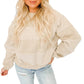 Oatmeal Contrast 2-tone Patchwork Raglan Sleeve Sweatshirt
