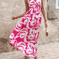 Colorblock Graphic Print Drawstring Maxi Dress