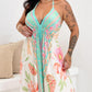 Floral Print Halter Sleeveless Maxi Dress Hollow Out Flowy A Line Vacation Dress