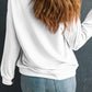 White lucky Clover Sequin Graphic Drop Shoulder Sweatshirt