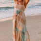 Multicolor Boho Patchwork Print Square Neck Sundress