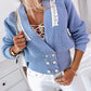 Pearls Decor Frill Hem Knit Cardigan