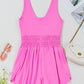 Sachet Pink Plain Sleeveless Loop Drawstring Cinched Waist Romper