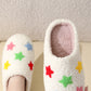 White Star Shape Non-Slip Plush Home Slippers