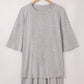 Gray Solid Color Loose Tee 2 Piece Shorts Set