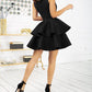 Lace V Neck Sleeveless Zipper Design Cinched Waist A Line Mini Dress Elegant Party Dress
