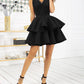 Lace V Neck Sleeveless Zipper Design Cinched Waist A Line Mini Dress Elegant Party Dress