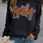 Black Spooky Rhinestone Drop Shoulder Graphic Sweatshirt