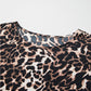 Brown Animal Print Color Contrast Edge Loose Fit Pants Set