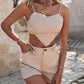 Rhinestone Crop Top & Shorts Set