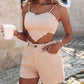 Rhinestone Crop Top & Shorts Set