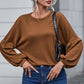 Faux Knit Jacquard Puffy Long Sleeve Top