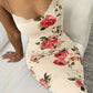 Lace Trim Spaghetti Strap Floral Print Dress