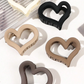 Black Cutout Heart Shape Frosted Small Hair Clip