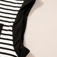 Black Stripe Chest Pocket Patch Round Neck Tank Top