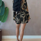 Tropical Print Notched Collar Long Sleeve Romper Casual Tied Detail Blazer Jumppsuit