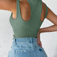 Criss Cross Asymmetrical Neck Bodysuit