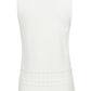White U Neck Eyelet Accent Sweater Vest